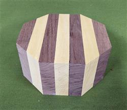 Bowl #438 - Yellowheart & Black Walnut Striped Segmented Bowl Blank ~ 6" x 3" ~ $39.99